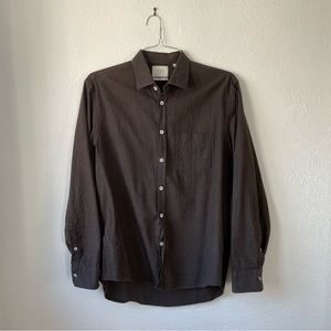 Billy Reid Taupe Brown Button Down
